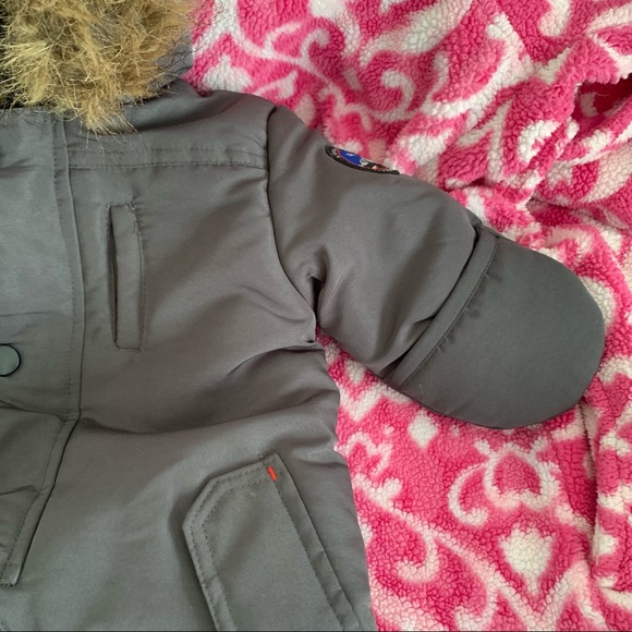 Boy’s 3/6 M Dark Gray Hooded Snowsuit ROTHSCHILD EXPEDITION Fur Trim Hood EXC - Picture 4 of 9